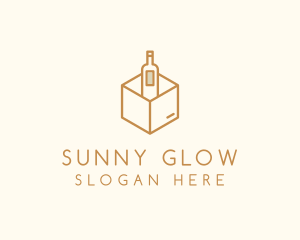 Wine Bottle Box Package logo design