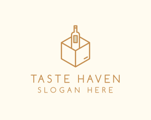 Wine Bottle Box Package logo design