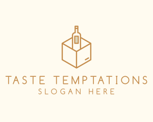 Wine Bottle Box Package logo design