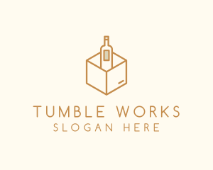 Wine Bottle Box Package logo design