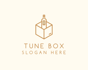 Wine Bottle Box Package logo design