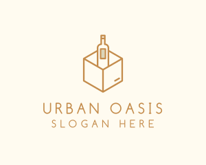 Wine Bottle Box Package logo design