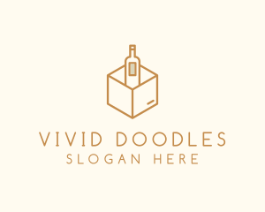 Wine Bottle Box Package logo design