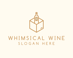 Wine Bottle Box Package logo design