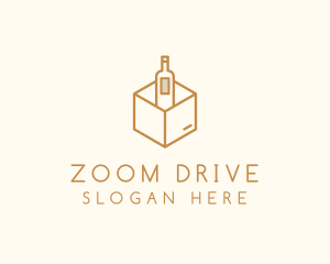 Wine Bottle Box Package logo design