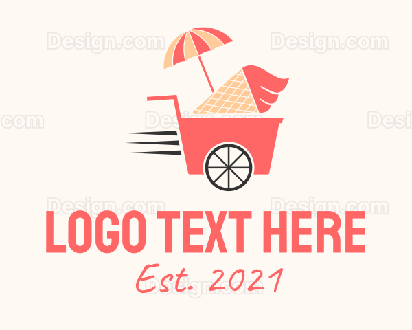 Ice Cream Food Cart Logo