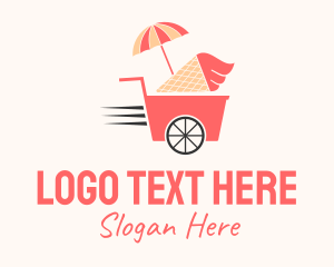 Ice Cream Food Cart  Logo