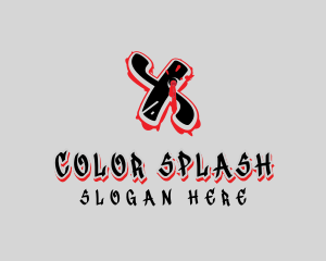 Splatter Graffiti Letter X logo