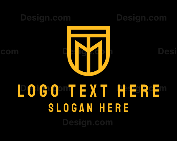 Golden Shield Lettermark Logo