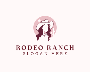 Rodeo Cowgirl Woman logo design