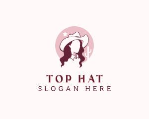 Rodeo Cowgirl Woman logo design