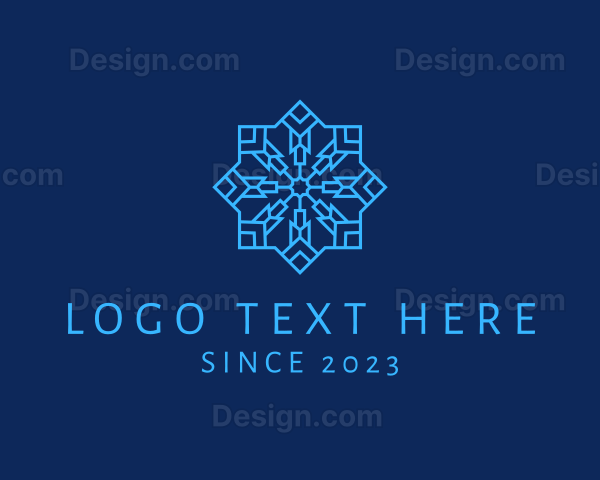 Frozen Winter Snowflake Logo