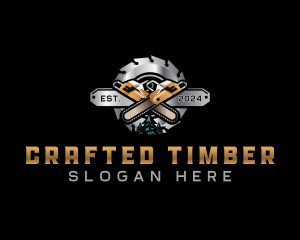 Chainsaw Woodwork Logging logo design