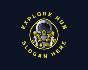 Astronaut Space Explorer logo design