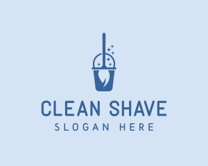 Mop Bucket Cleaning Wash logo design