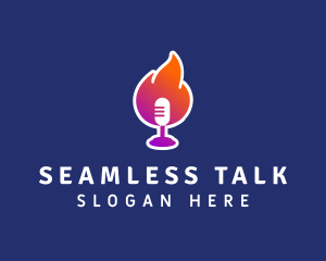 Podcast Flaming Mic logo design