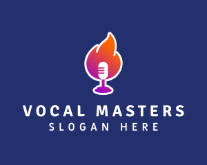 Podcast Flaming Mic logo design