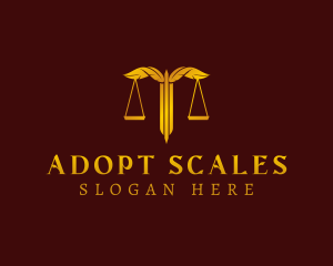 Feather Justice Scale logo design