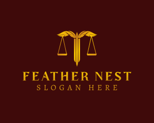 Feather Justice Scale logo design