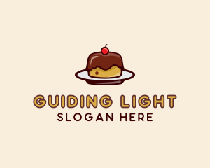 Cherry Pudding Dessert Cake  logo design