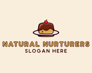 Cherry Pudding Dessert Cake  logo design