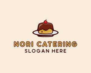 Cherry Pudding Dessert Cake  logo design