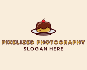 Cherry Pudding Dessert Cake  logo design