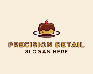 Cherry Pudding Dessert Cake  logo design