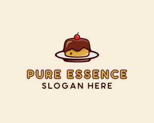 Cherry Pudding Dessert Cake  logo design