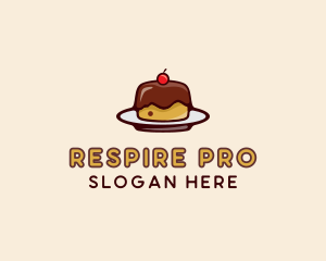 Cherry Pudding Dessert Cake  logo design