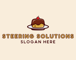 Cherry Pudding Dessert Cake  logo design