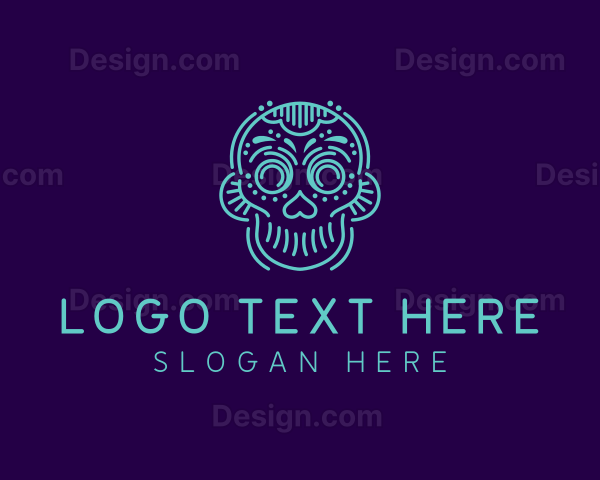 Spooky Ornate Skull Logo