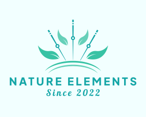 Natural Acupuncture Needle logo design