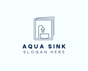 Minimalist Shower Sink  logo design