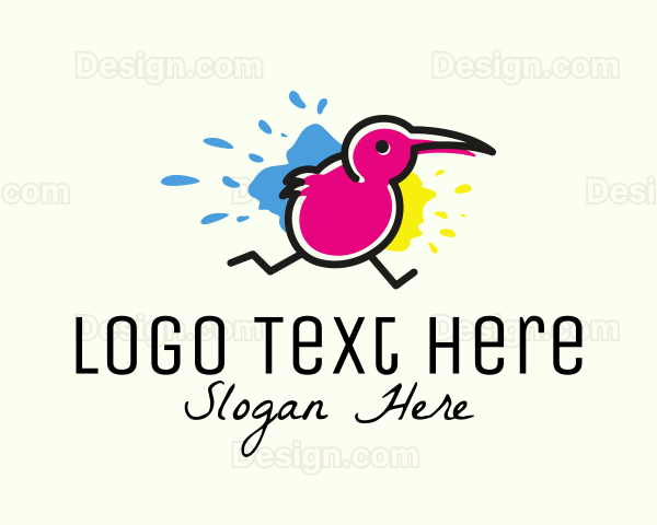 Multicolor Running Bird Logo