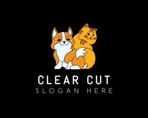 Cute Dog Cat logo design