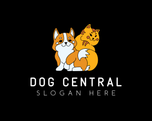 Cute Dog Cat logo design