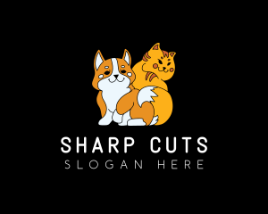 Cute Dog Cat logo design