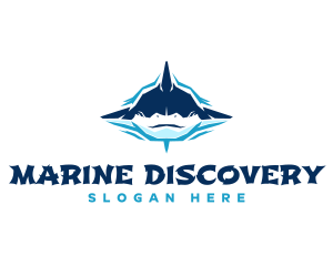 Marine Geometric Shark logo design