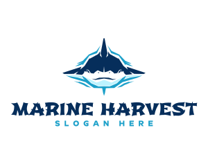 Marine Geometric Shark logo design