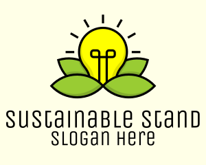 Lightbulb Sustainable Electricity logo design