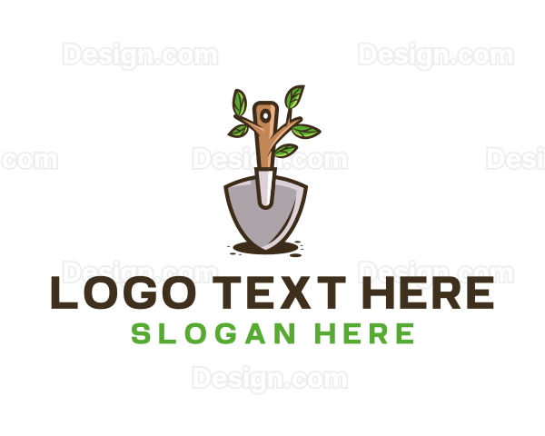 Organic Shovel Plant Logo