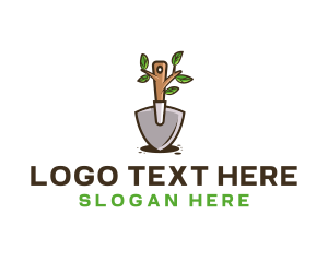Organic Shovel Plant logo design