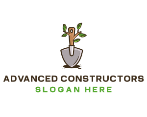 Organic Shovel Plant logo design