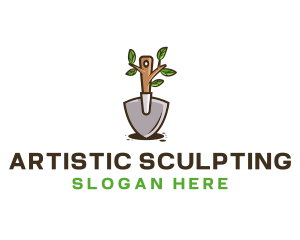 Organic Shovel Plant logo design