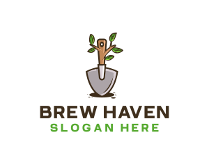 Organic Shovel Plant logo design