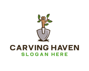 Organic Shovel Plant logo design