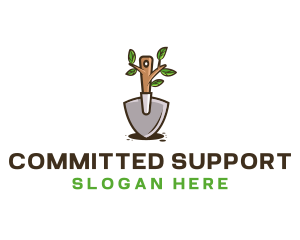 Organic Shovel Plant logo design