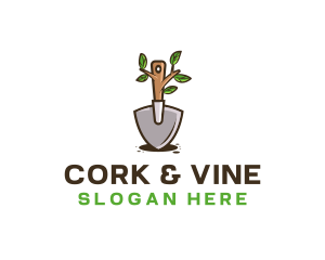 Organic Shovel Plant logo design