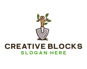 Organic Shovel Plant logo design